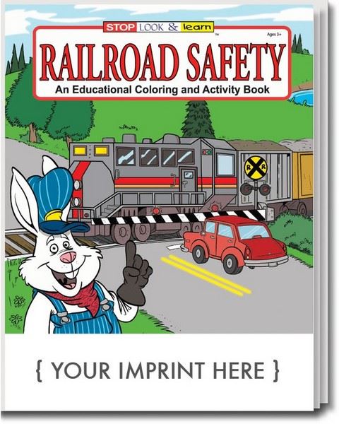 CS0275 Railroad Safety Coloring and Activity Book with Custom Imprint